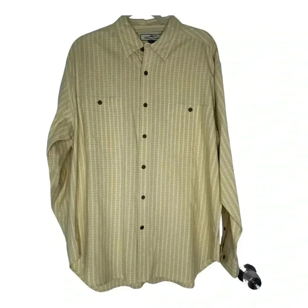 Tommy Bahama silk plaid button down dress shirt size large